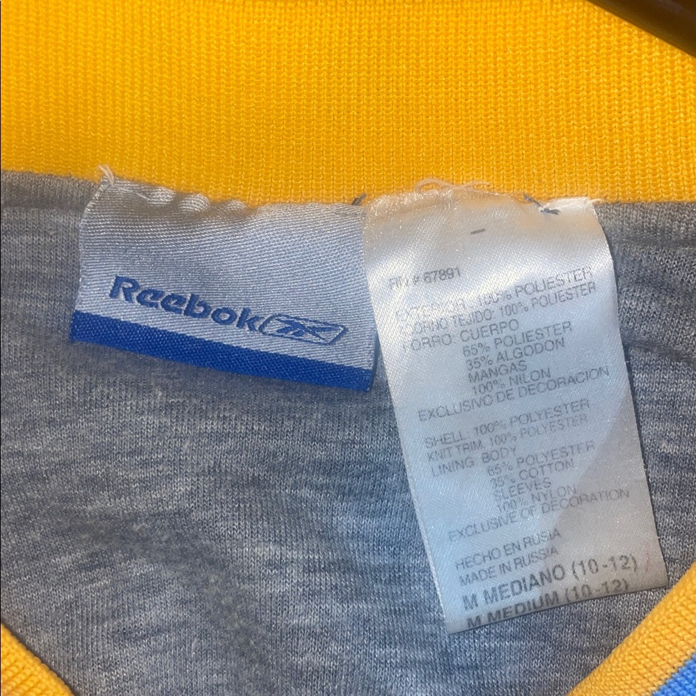 Reebok Blue and Gold Denver Nuggets Kids Windbreaker Pullover Jacket - Picture 2 of 4